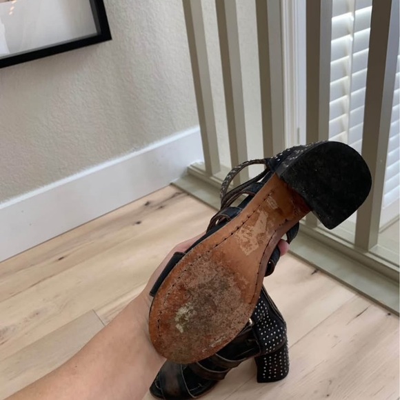 Freebird by Steven Zelda Leathe Studded Heeled Sandals 6 - Picture 6 of 7